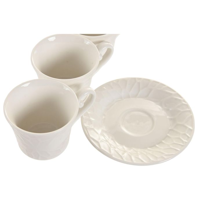 Juego de Tazas de Café Home ESPRIT Blanco Bambú Porcelana 90 ml 4 Juego de Tazas de Café Home ESPRIT Blanco Bambú Porcelana 90 ml 4