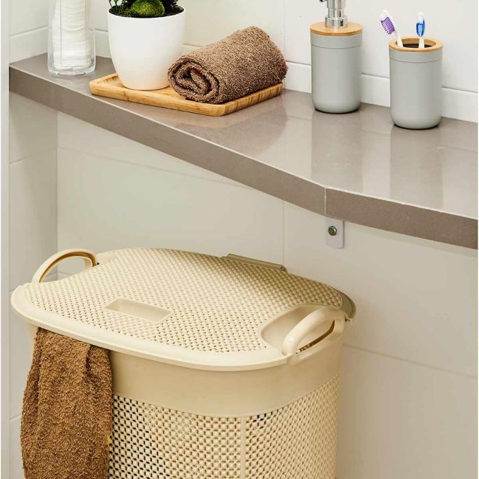 Cesto Ropa C Tapa 60L Beige Kipit 43X57CM (6 Unidades) 1 Cesto Ropa C Tapa 60L Beige Kipit 43X57CM (6 Unidades) 1