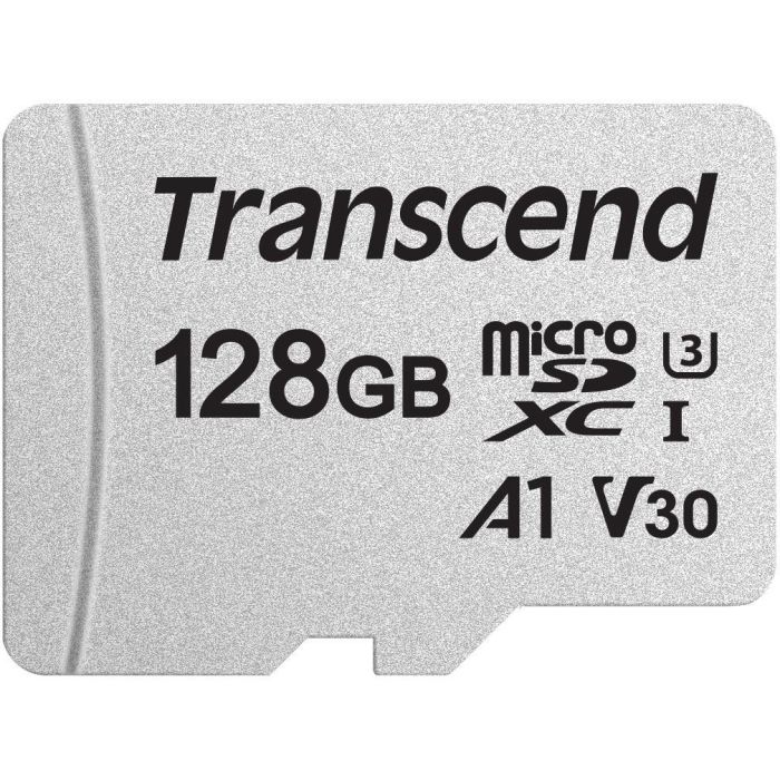 Transcend Tarjeta de Memoria 128GB microSDXC 300S 95MB/s Clase 10 U3 V30 A1 con Adaptador