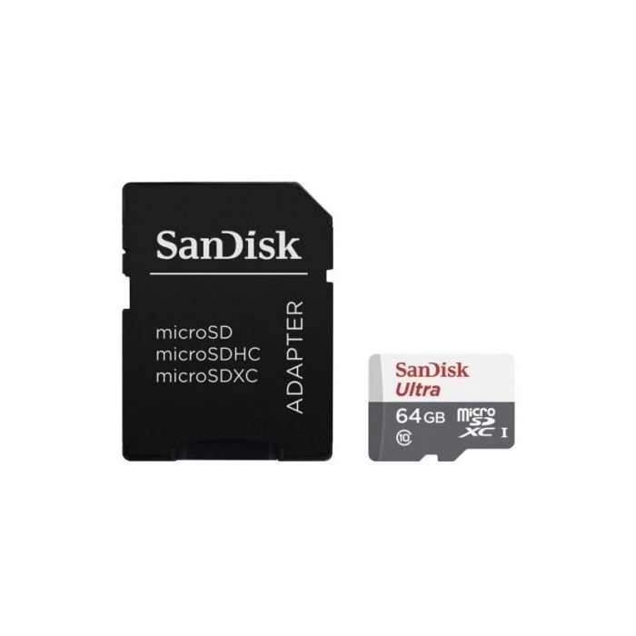 SanDisk Tarjeta Memoria Micro Secure Digital SD Ultra 64GB microSDXC UHS-I Clase 10 Adaptador SD 1