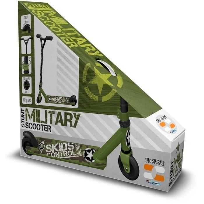 Stamp Military SKIDS CONTROL Patinete Scooter Freestyle - Ruedas 100mm PU - Rodamientos ABEC 5 - Cuadro Aluminio Reforzado - Manillar BMX 3