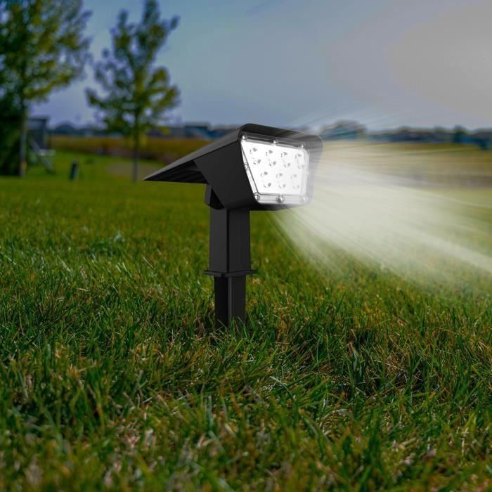 Juego de 2 focos solares Proyector 2 en 1 para pegar o fijar - LUMISKY - CURTIS - H31,5 cm - LED blanco 2 Juego de 2 focos solares Proyector 2 en 1 para pegar o fijar - LUMISKY - CURTIS - H31,5 cm - LED blanco 2