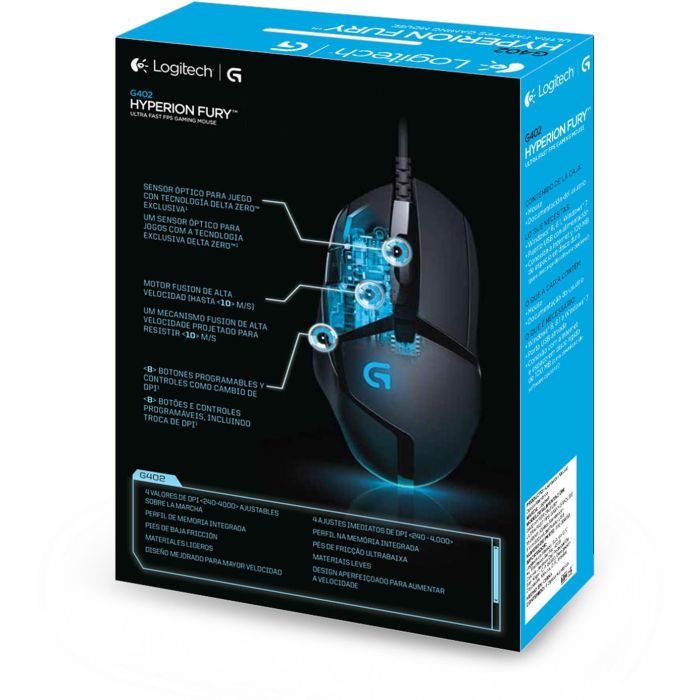 Logitech G402 Mouse Óptico USB Gaming Hyperion Fury, 8 Botones Programables, 4000 DPI 7