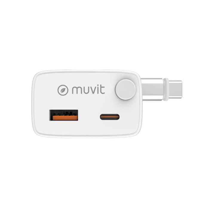 muvit for change cargador de pared Retráctil Tipo C PD 30W blanco 11