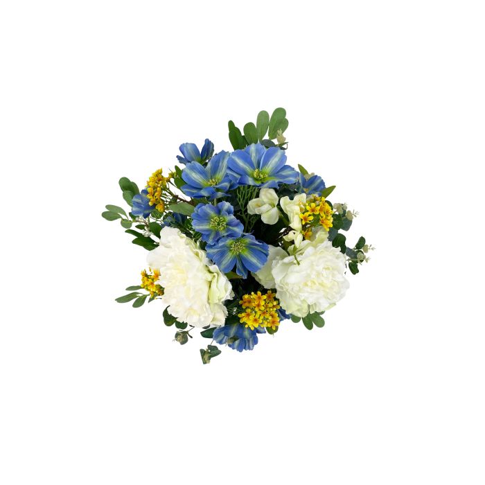 Ramo De Flores Artificiales Valeria Azul Y Blanco 1