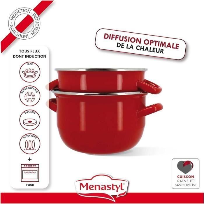 Olla para mejillones - MENASTYL - 3645562 - Acero esmaltado - Negro - 18 cm - 2,7 litros - Apto para todo tipo de fuegos, incluida inducción 1 Olla para mejillones - MENASTYL - 3645562 - Acero esmaltado - Negro - 18 cm - 2,7 litros - Apto para todo tipo de fuegos, incluida inducción 1