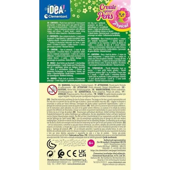 Clementoni - Crea tus bolígrafos - Mini taller de bolígrafos - Tema tropical - 3 para crear - A partir de 6 años 4 Clementoni - Crea tus bolígrafos - Mini taller de bolígrafos - Tema tropical - 3 para crear - A partir de 6 años 4