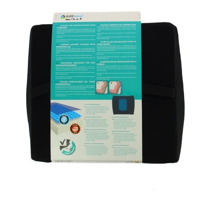 Cojín lumbar + Gel - KINE TRAVEL - 169821 - Negro y azul 5