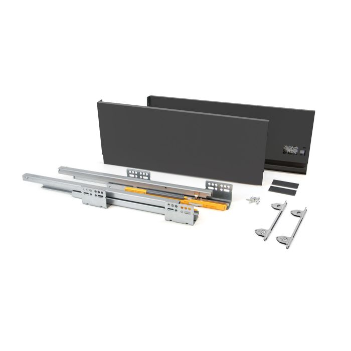 Emuca Cajón exterior Concept 30kg de altura 185mm, profundidad 350mm, Acero, Gris antracita