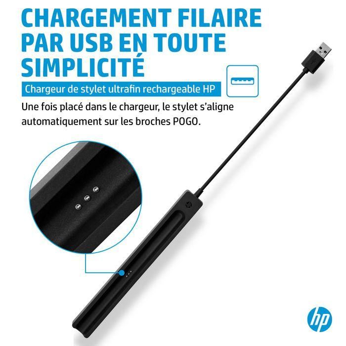 HP Cargador USB con Cable para Lápiz Óptico Recargable HP Slim, Carga Rápida y Fácil con Alineación Automática de Pogo-Pins 7