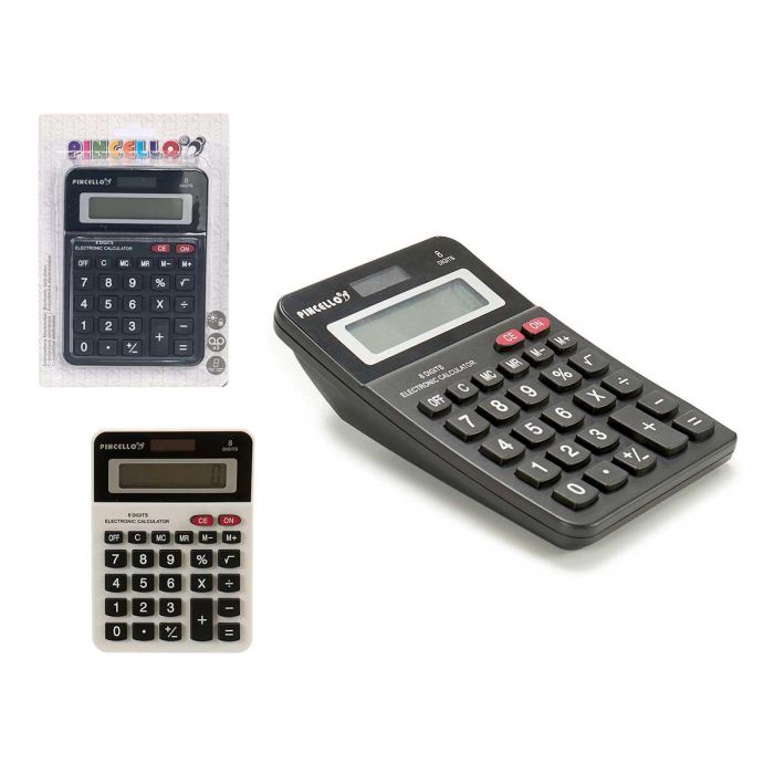 Calculadora Pincello Solar 2 Colores Negro y Blanco, 10x4x14.5 cm, 8 Dígitos (24 Unidades) Calculadora Pincello Solar 2 Colores Negro y Blanco, 10x4x14.5 cm, 8 Dígitos (24 Unidades)