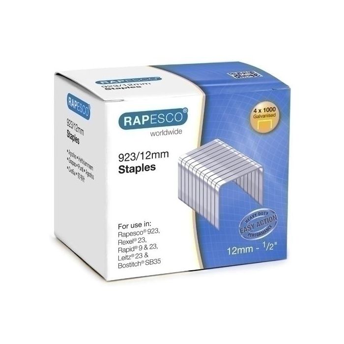 Grapas Rapesco Unique Gran Capacidad 923/12 Mm. Galvanizadas Caja De 4000