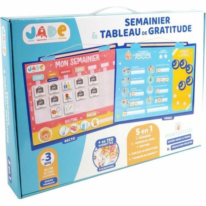 Calendario Semanal de Gratitud para Niños - JADE - Montessori - Juego Educativo - Estado de Ánimo - Sueño - Juego Infantil - Diseño Francés 5