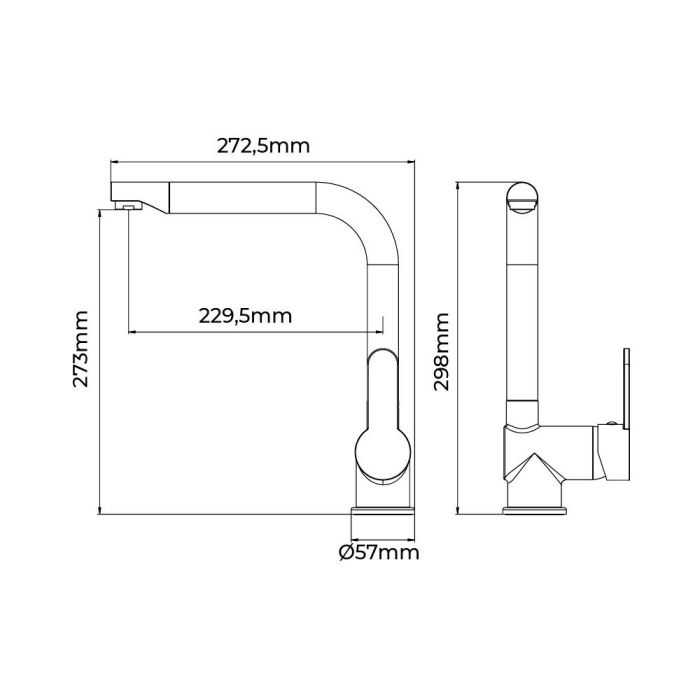 Edm Grifo Monomando Cocina Caño Alto Serie Calella Cromado Latón Zinc Cerámico 1