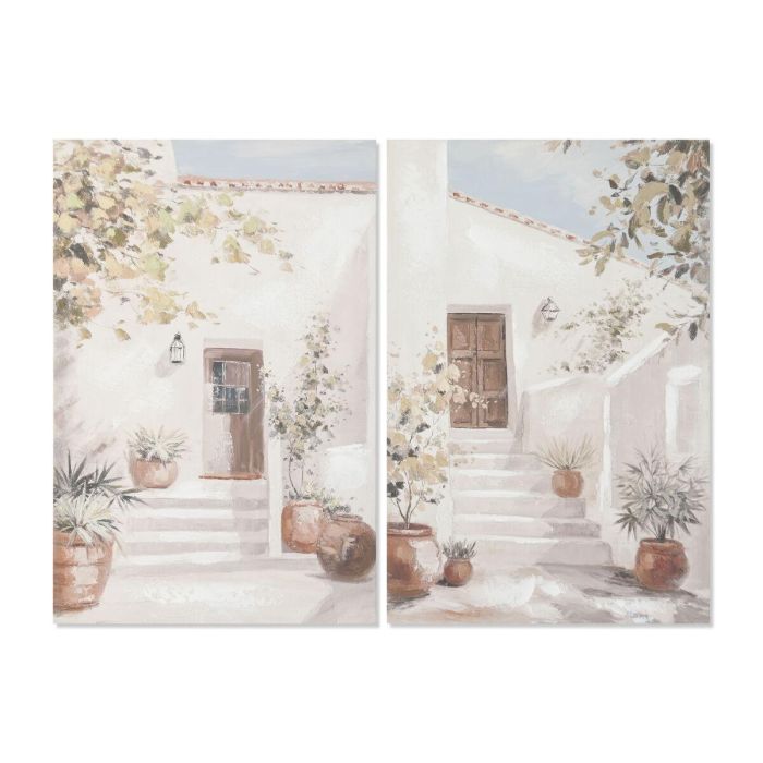 DKD Home Decor Cuadro Cottage Lienzo MDF Pueblo Blanco Verde 3.5 x 90 x 60 cm (2 Unidades) 0 DKD Home Decor Cuadro Cottage Lienzo MDF Pueblo Blanco Verde 3.5 x 90 x 60 cm (2 Unidades) 0