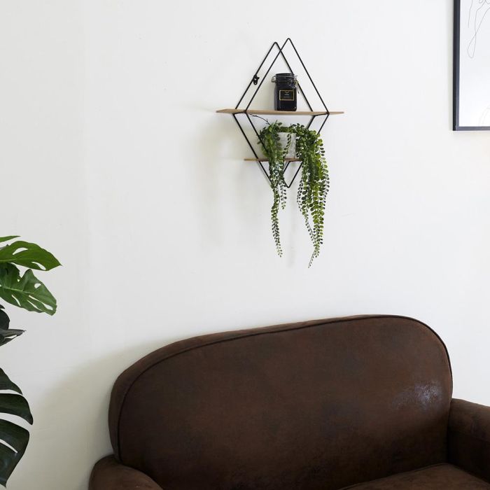 Home Deco Factory Estante Rombo Madera y Metal 40x10x46 cm 3 Home Deco Factory Estante Rombo Madera y Metal 40x10x46 cm 3