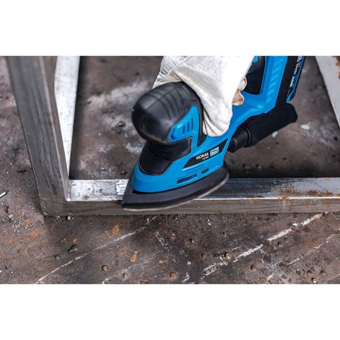 Koma Tools Lijadora Mouse 20V (sin Batería ni Cargador) 20v-lm 20,4 x 15,5 cm, Mango Ergonómico, Velcro, Incluye Filtro y Lijas 7