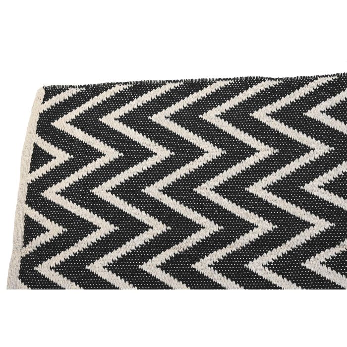 DKD Home Decor Alfombra Urban Bicolor Zigzag, Diseño Geométrico, Algodón y Poliéster, 120 x 180 cm, 1 cm Grosor, 1300 gsm 1