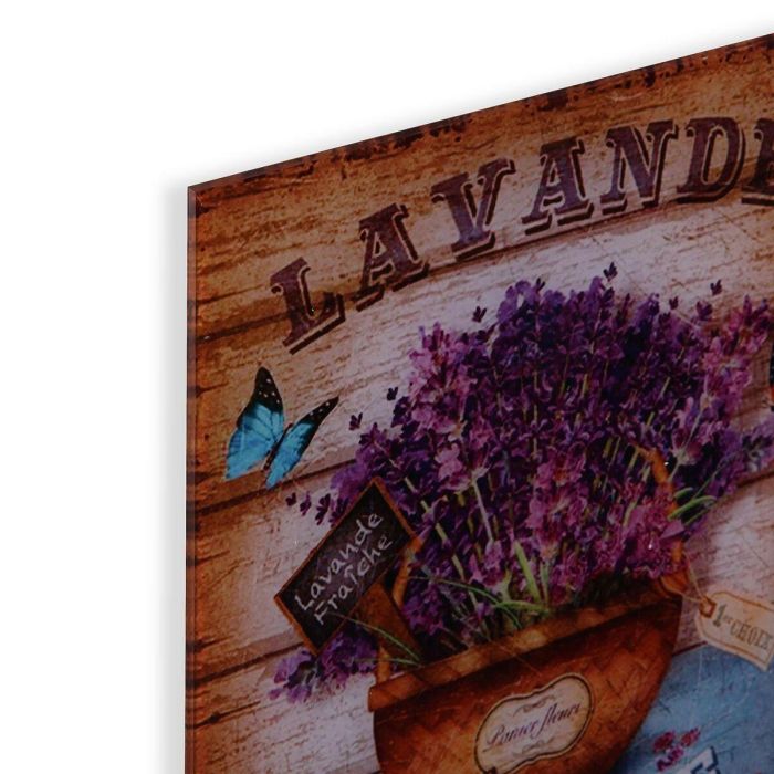 Cuadro Cristal Lavanda 30x30 cm - Versa (2 Unidades) 1 Cuadro Cristal Lavanda 30x30 cm - Versa (2 Unidades) 1