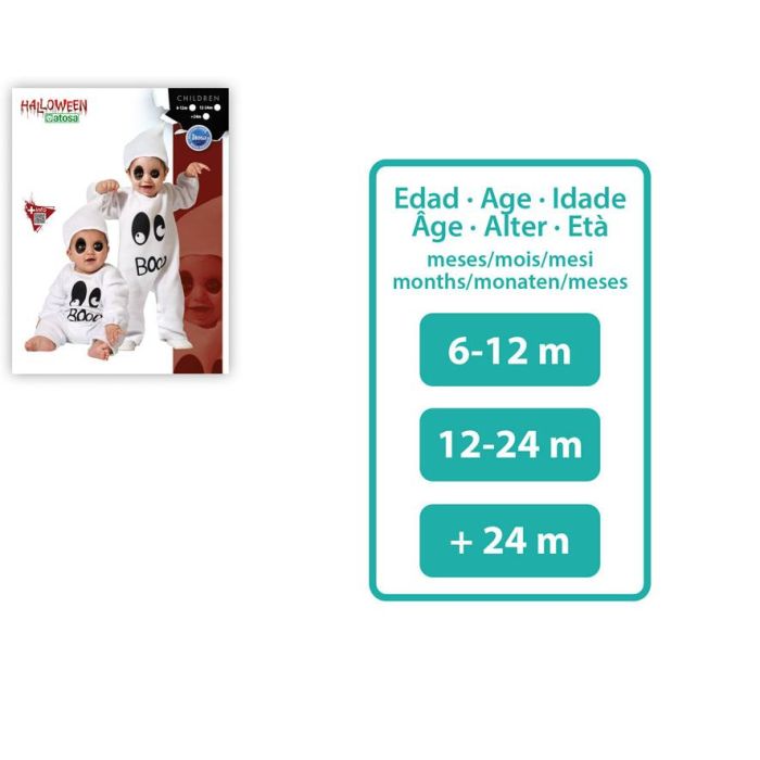 Disfraz Fantasma Bebé Niño Unisex Halloween 24 Meses Blanco 1