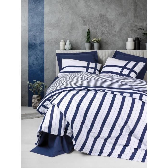 ASI8684283035885 Juego de cama: 1 funda nórdica 220x240 cm, 2 fundas de almohada 60x60 cm, 100% algodón, Azul ASI8684283035885 Juego de cama: 1 funda nórdica 220x240 cm, 2 fundas de almohada 60x60 cm, 100% algodón, Azul