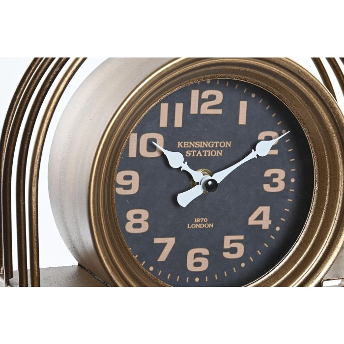 DKD Home Decor Reloj Sobremesa Tradicional Dorado Negro Hierro Cristal 25 x 31 x 8 cm 2