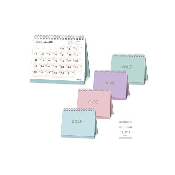 Calendario (2026) Senfort Sobremesa Pastel Mensual 170X135 Surtido (4 Col.)