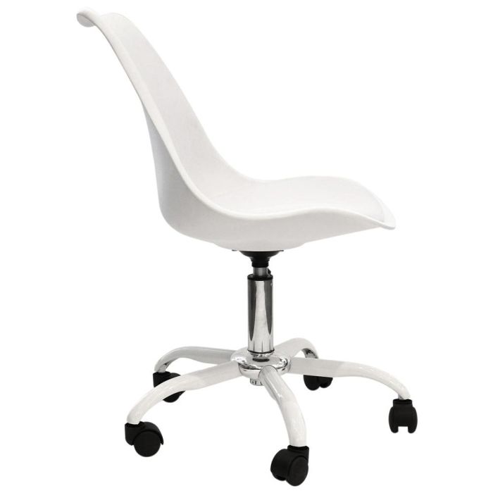 Home Deco Factory Silla con Ruedas Blanca Colección Essentiel 2 Home Deco Factory Silla con Ruedas Blanca Colección Essentiel 2