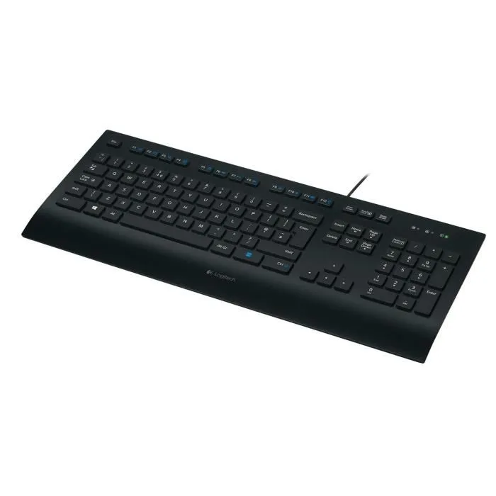 Logitech Teclado K280E Cableado con Reposamuñecas, Diseño a Prueba de Salpicaduras, Teclas Silenciosas USB 3 Logitech Teclado K280E Cableado con Reposamuñecas, Diseño a Prueba de Salpicaduras, Teclas Silenciosas USB 3