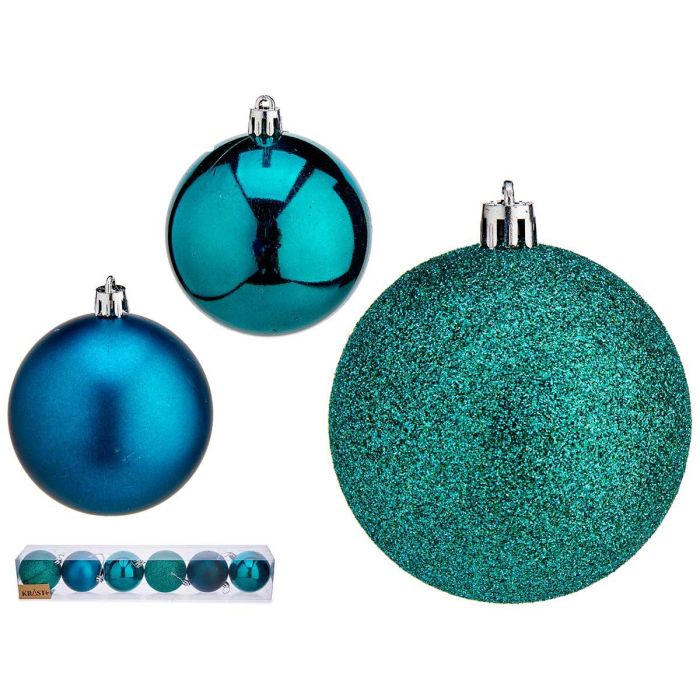 Set 6 Bolas Navidad 7 cm Turquesa - Krist+ (36 Unidades) Set 6 Bolas Navidad 7 cm Turquesa - Krist+ (36 Unidades)