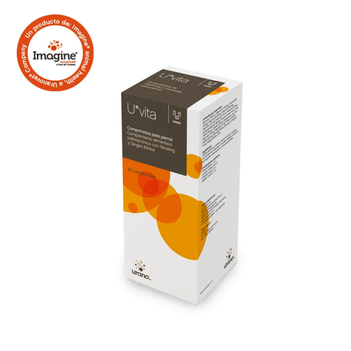 Imagine U VITA PERRO Suplemento Multivitamínico en Comprimidos con 10 Vitaminas, 9 Minerales, Ginseng y Gingko Biloba para Perros - 50 Tabletas Imagine U VITA PERRO Suplemento Multivitamínico en Comprimidos con 10 Vitaminas, 9 Minerales, Ginseng y Gingko Biloba para Perros - 50 Tabletas
