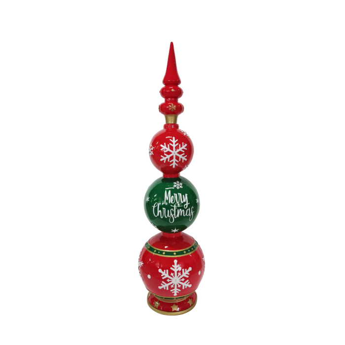 DKD Home Decor Figura Navidad Tradicional con LED integrado de Resina Rojo Verde, 30x30x109 cm (funciona con 3 pilas AA)