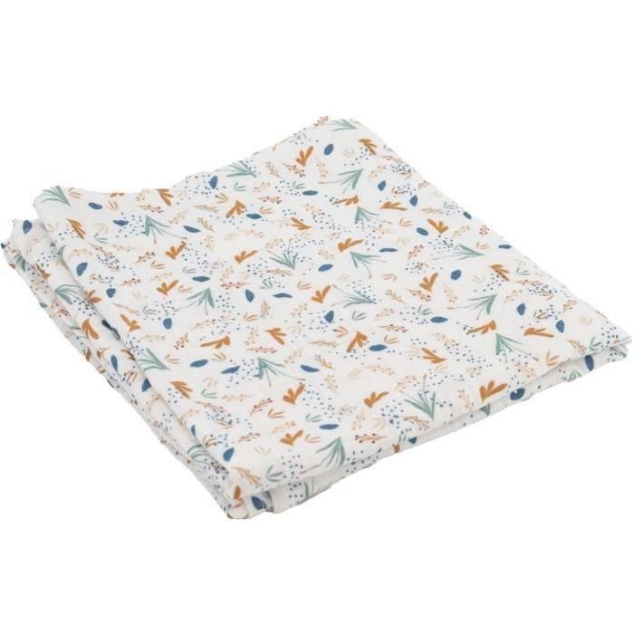 Pañal maxi - DOMIVA - AU FIL DE L'EAU - Estampado - 100x100 cm Pañal maxi - DOMIVA - AU FIL DE L'EAU - Estampado - 100x100 cm