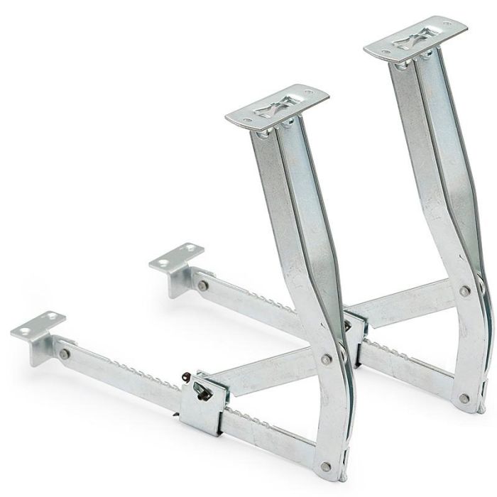 Q&Q Juego Compás Telescópico Truan 20 Posiciones Zincado con Retorno Automático para Muebles Reclinables de Hierro Universal