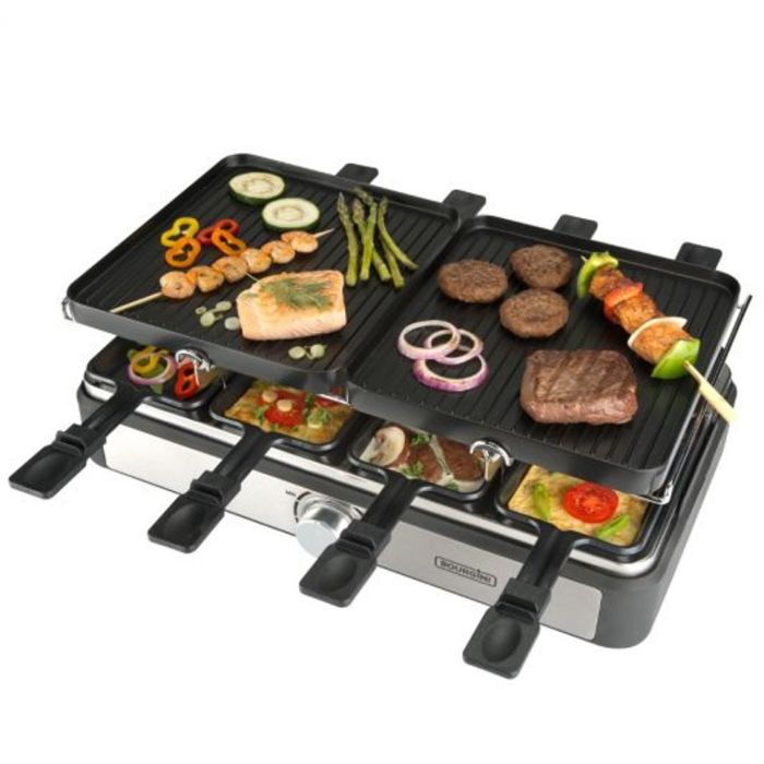 Bourgini Plancha Asar Gourmette Raclette Grill PLUS, 1400W, Antiadherente Daikin, 8 Personas, Incluye Sartenes y Espátulas 0 Bourgini Plancha Asar Gourmette Raclette Grill PLUS, 1400W, Antiadherente Daikin, 8 Personas, Incluye Sartenes y Espátulas 0