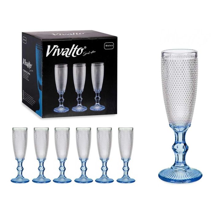 Copa Puntos Cava Vivalto Azul Cobalto 180 ml, 7x20x7 cm (36 Unidades) Copa Puntos Cava Vivalto Azul Cobalto 180 ml, 7x20x7 cm (36 Unidades)