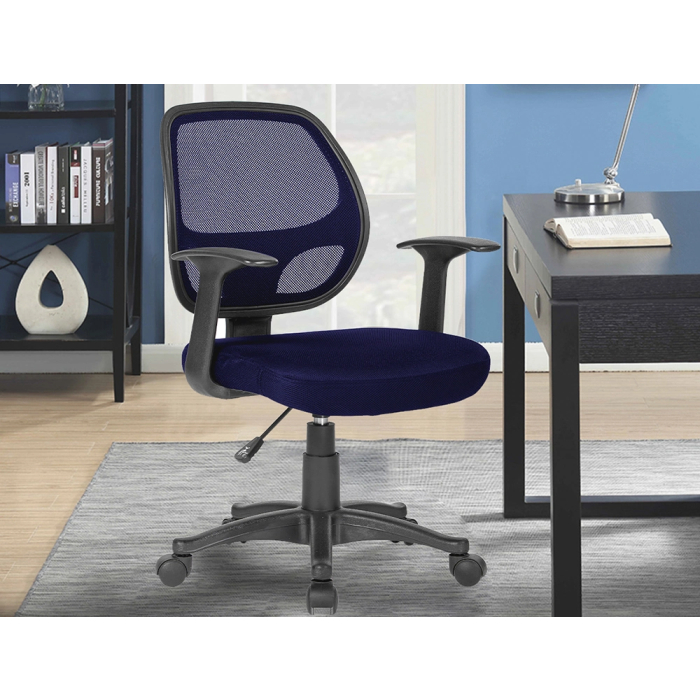 Q-connect Silla Giratoria Respaldo Medio Regulable en Altura 870+120mm Alto 550mm Ancho 590mm Profundidad Color Azul 5