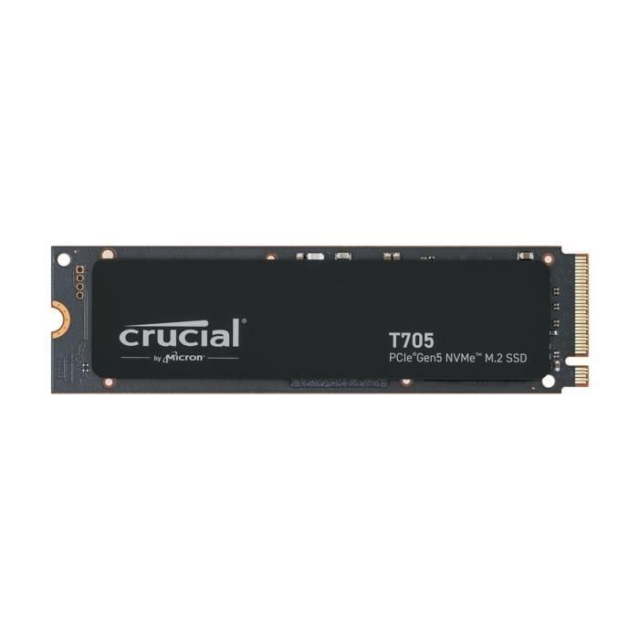 SSD interno para juegos - CRUCIAL - T705 SSD 2TB PCIe Gen5 NVMe M.2 (2024) - Compatibilidad con versiones anteriores PCIe 3.0 y 4.0 - CT2000T705SSD3