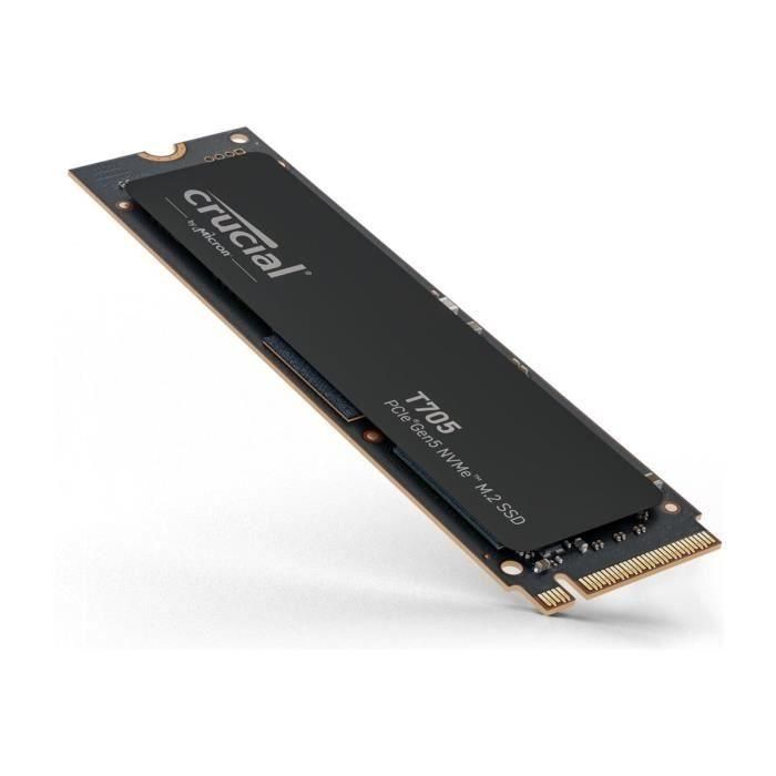 SSD interno para juegos - CRUCIAL - T705 SSD 1TB PCIe Gen5 NVMe M.2 (2024) - Compatibilidad con versiones anteriores de PCIe 3.0 y 4.0 - CT1000T705SSD3