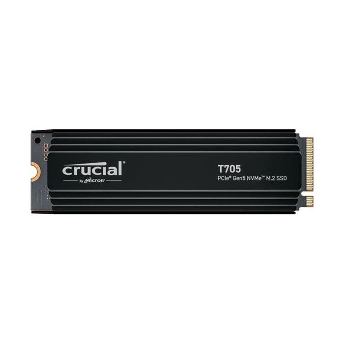 SSD interno para juegos con disipador de calor premium - CRUCIAL - T705 SSD 1TB PCIe Gen5 NVMe M.2 (2024) - CT1000T705SSD5 1