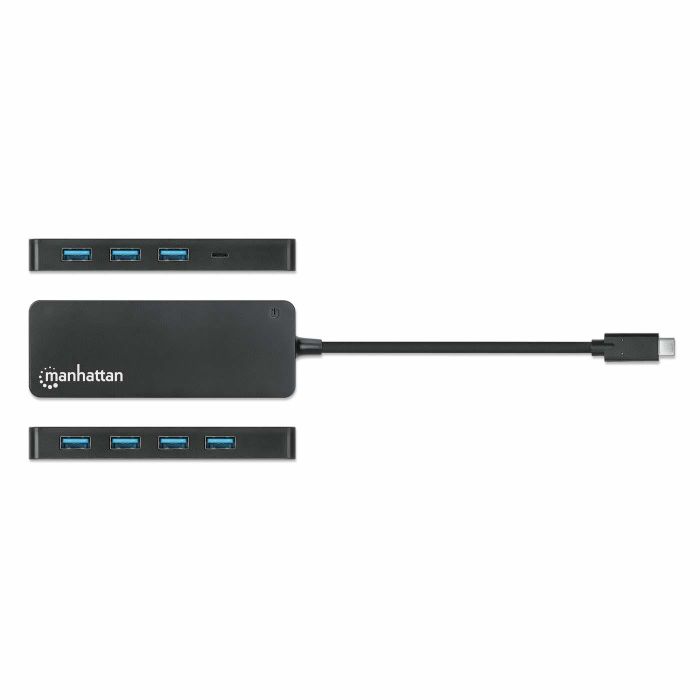 MANHATTAN 7-Port USB Hub C-Stecker A-Buchse 5Gbit/s schwar 3