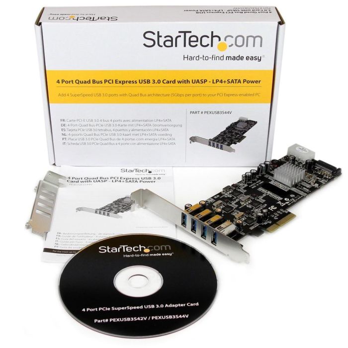 Startechcom Pexusb3s44v Tarjeta de Expansión PCI Express USB 3.0 de 4 Puertos 5 Gbps 6