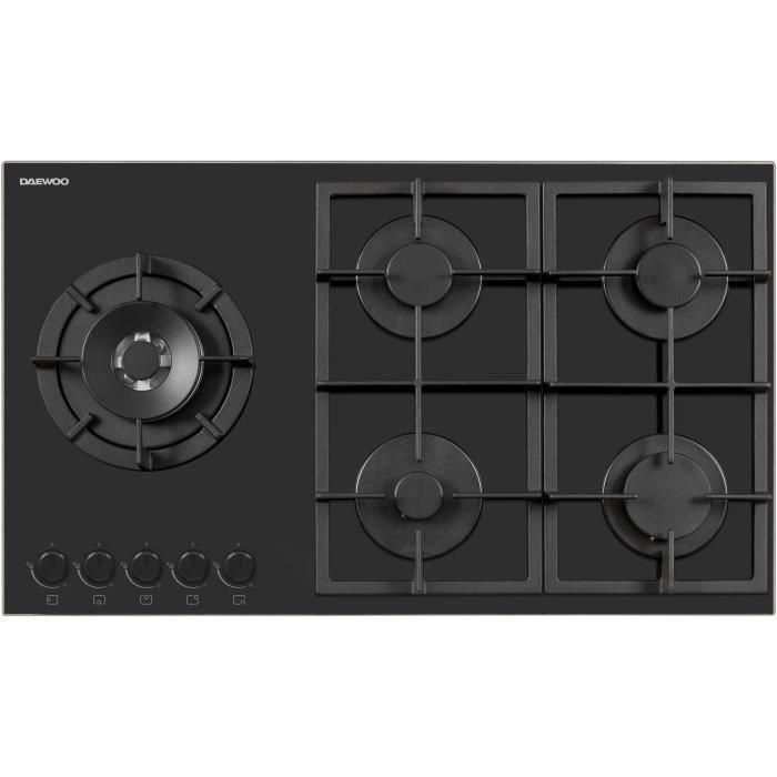 DAEWOO BH9GKF51BNH Placa de gas 5 fuegos 90 cm Negra