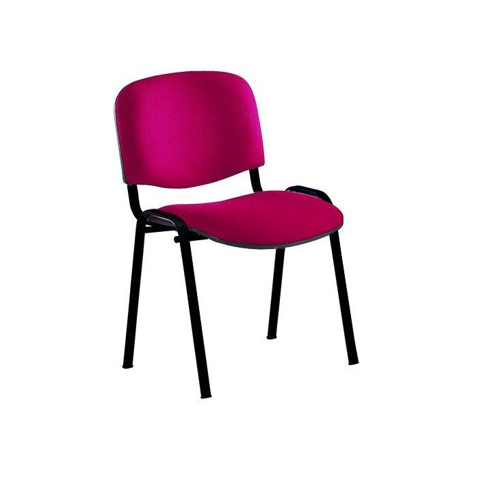 Rocada Silla Confidente Apilable, Asiento Tela Ignífuga Burdeos, Estructura Metálica Negra, 81x57x41 cm, Uso 5h
