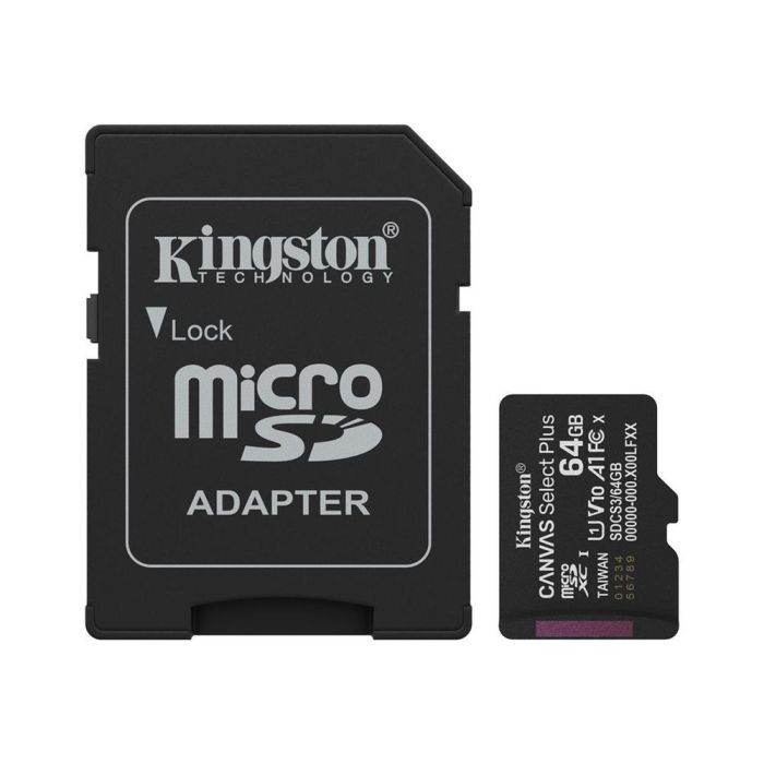 Tarjeta de Memoria Micro SD con Adaptador Kingston SDCS3/64GB 64 GB