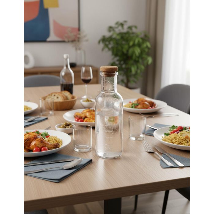 La Mediterranea Botella Vidrio Water con Tapa de Corcho 1L (8.7x8.7x27.8 cm) 3 La Mediterranea Botella Vidrio Water con Tapa de Corcho 1L (8.7x8.7x27.8 cm) 3