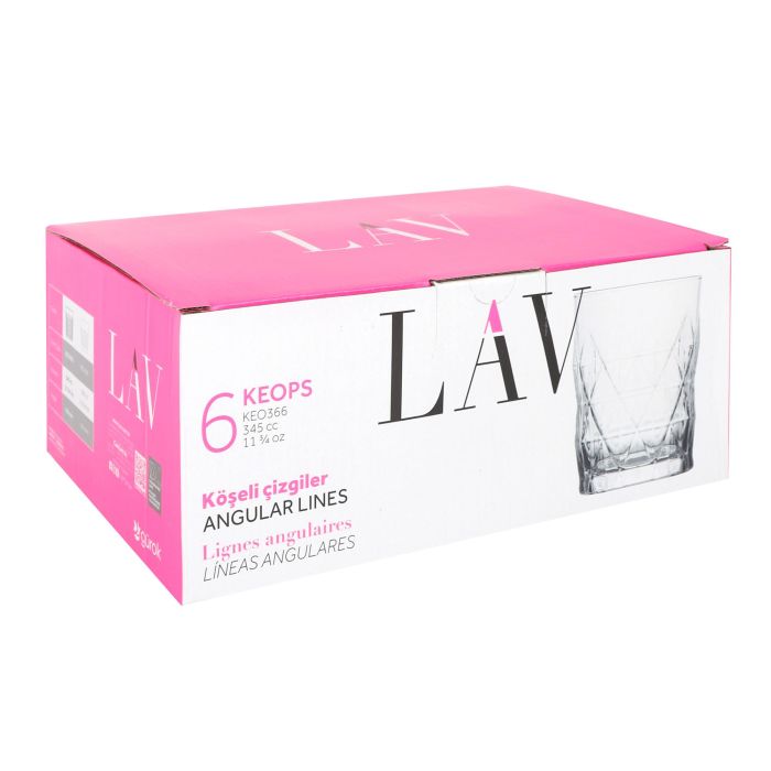 Lav Set 6 Vasos Keops 345 cc (8 Cajas)