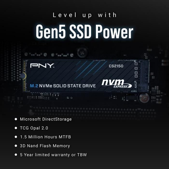 PNY - CS2150 1TB - Disco duro SSD interno - 1 TB - M.2 2