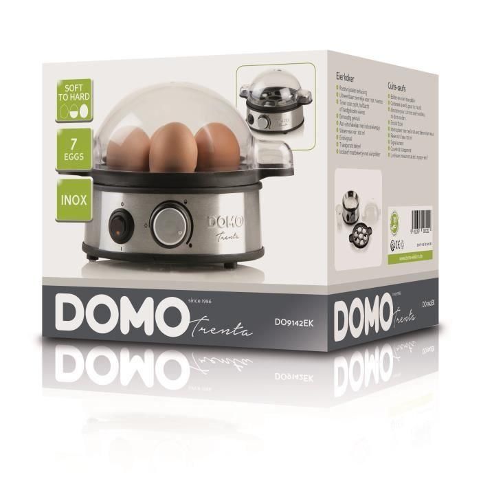 Domo DO9142EK Huevera eléctrica con temporizador para 1-7 huevos, cocción ajustable (pasados, semiduros, duros), 400W, Acero inoxidable 3 Domo DO9142EK Huevera eléctrica con temporizador para 1-7 huevos, cocción ajustable (pasados, semiduros, duros), 400W, Acero inoxidable 3