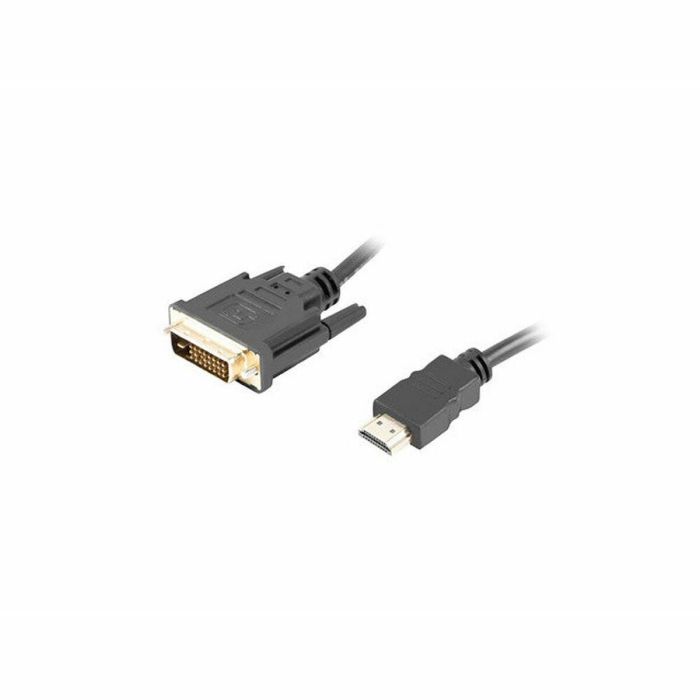 Lanberg CA-HDDV-20CU-0018-BK Cable HDMI a DVI 4K 1.8m Conectores Chapados en Oro Negro Dual Link